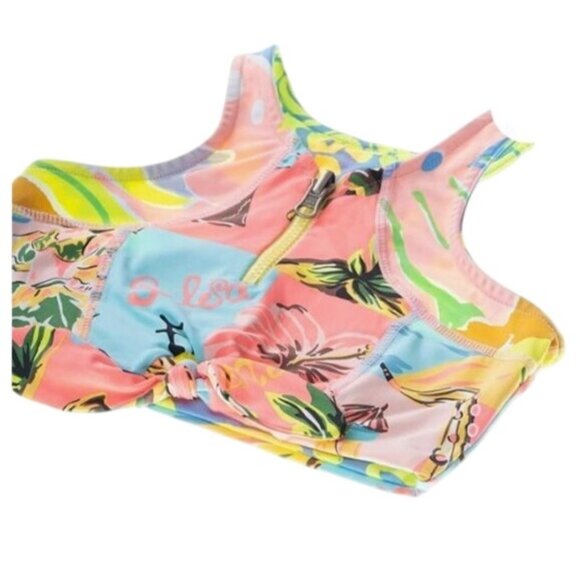 Maaji Sleeveless Girls Bikini Top Sporty Design Crew Neck Moderate Coverage - Picture 3 of 5